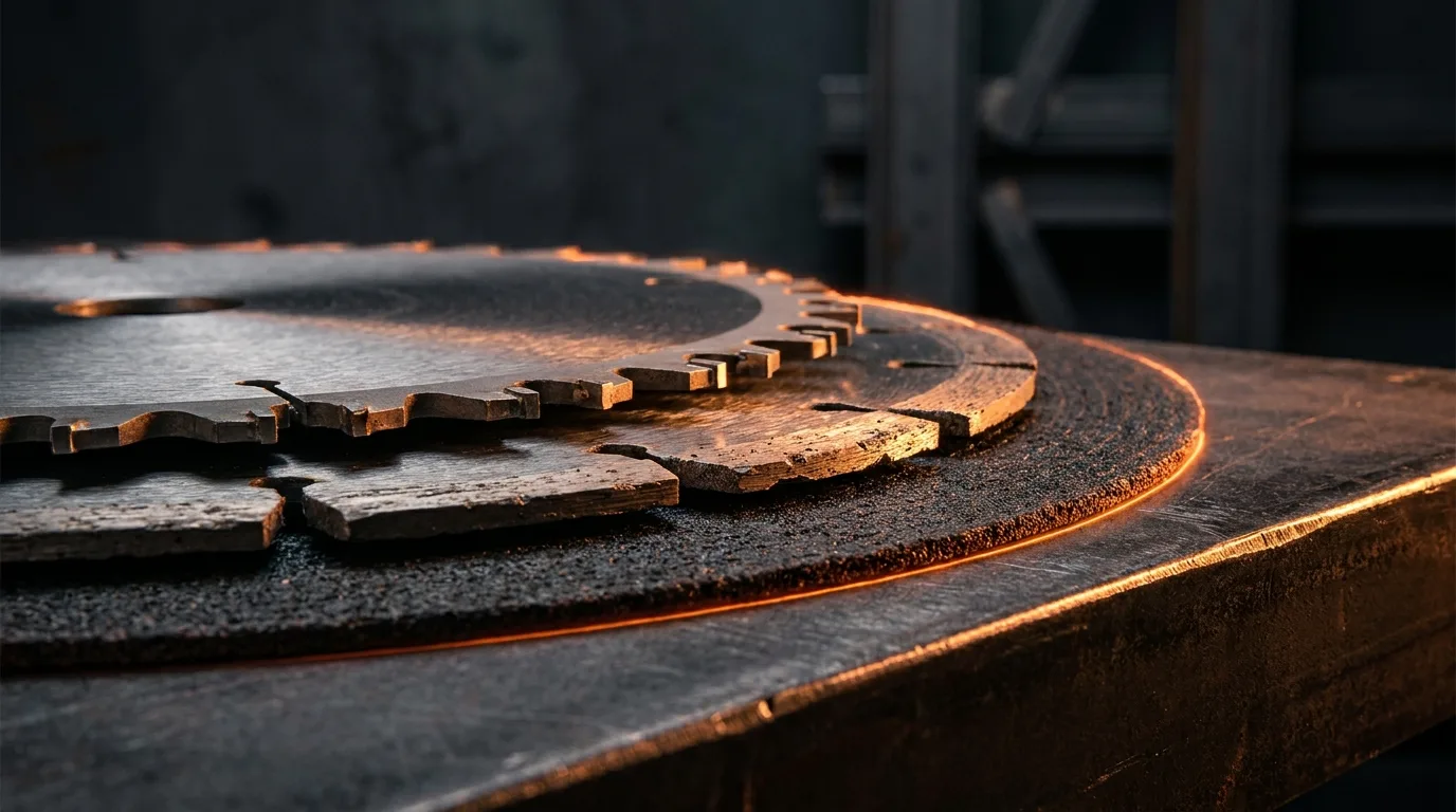 Carbide-tipped and diamond rescue saw blades stacked on steel