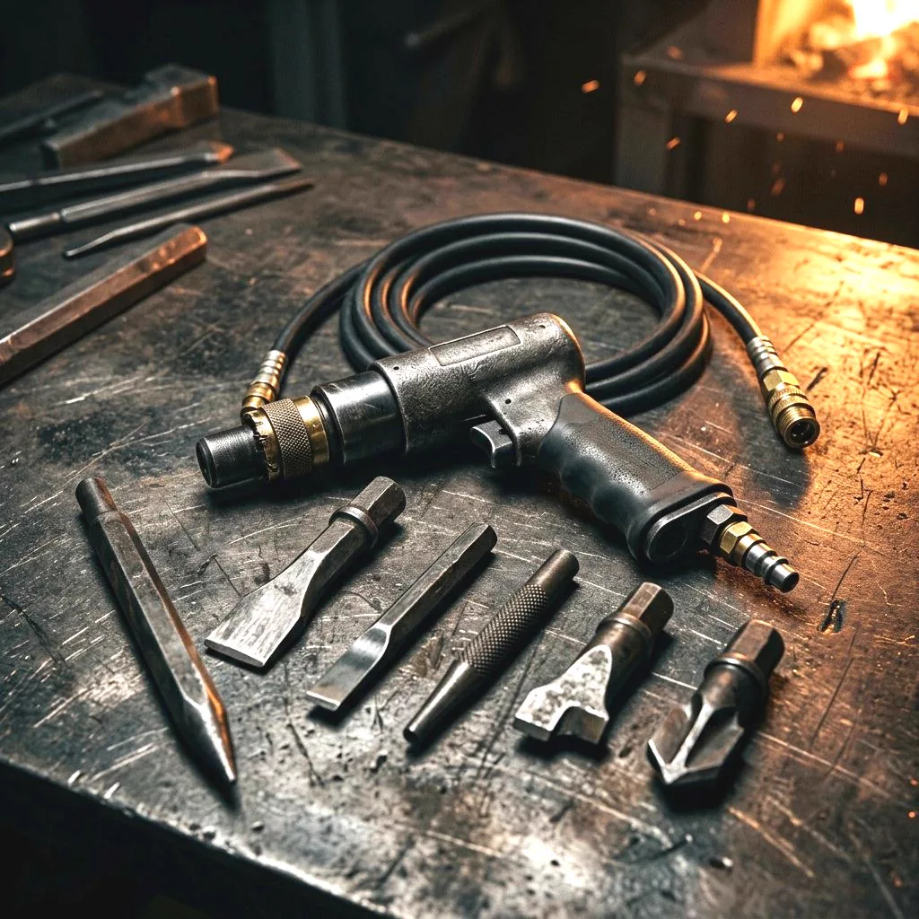 Pneumatic air impact rescue tools with chisels